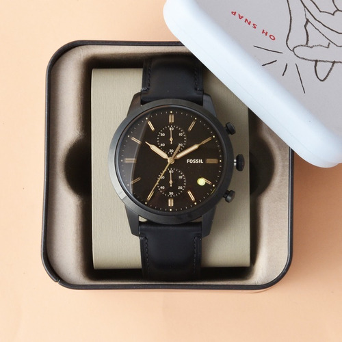 Reloj Fossil Acero-cuero Originales Nuevos En Caja