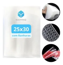 Comprar 100 Sacos Plastico Embalagem Ranhura A Vacuo 25x30 Gofrada