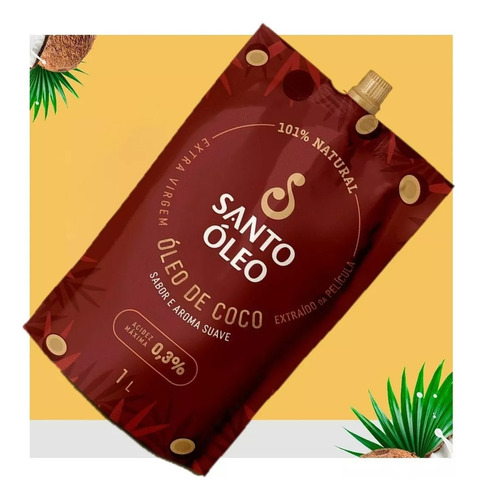 Kit C/5 Óleo De Coco Extra Virgem De Película 1l Santo Óleo