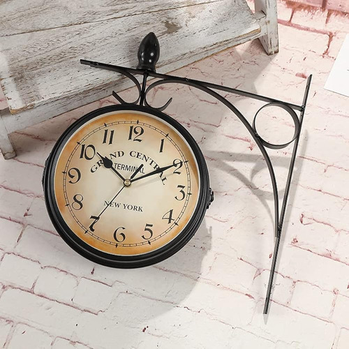 Dyna-living Reloj De Pared De Doble Cara Reloj De Pared Vint