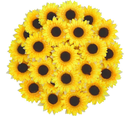 9 Cm Flores De Artificiales Decoración Con Girasoles 36 Pz