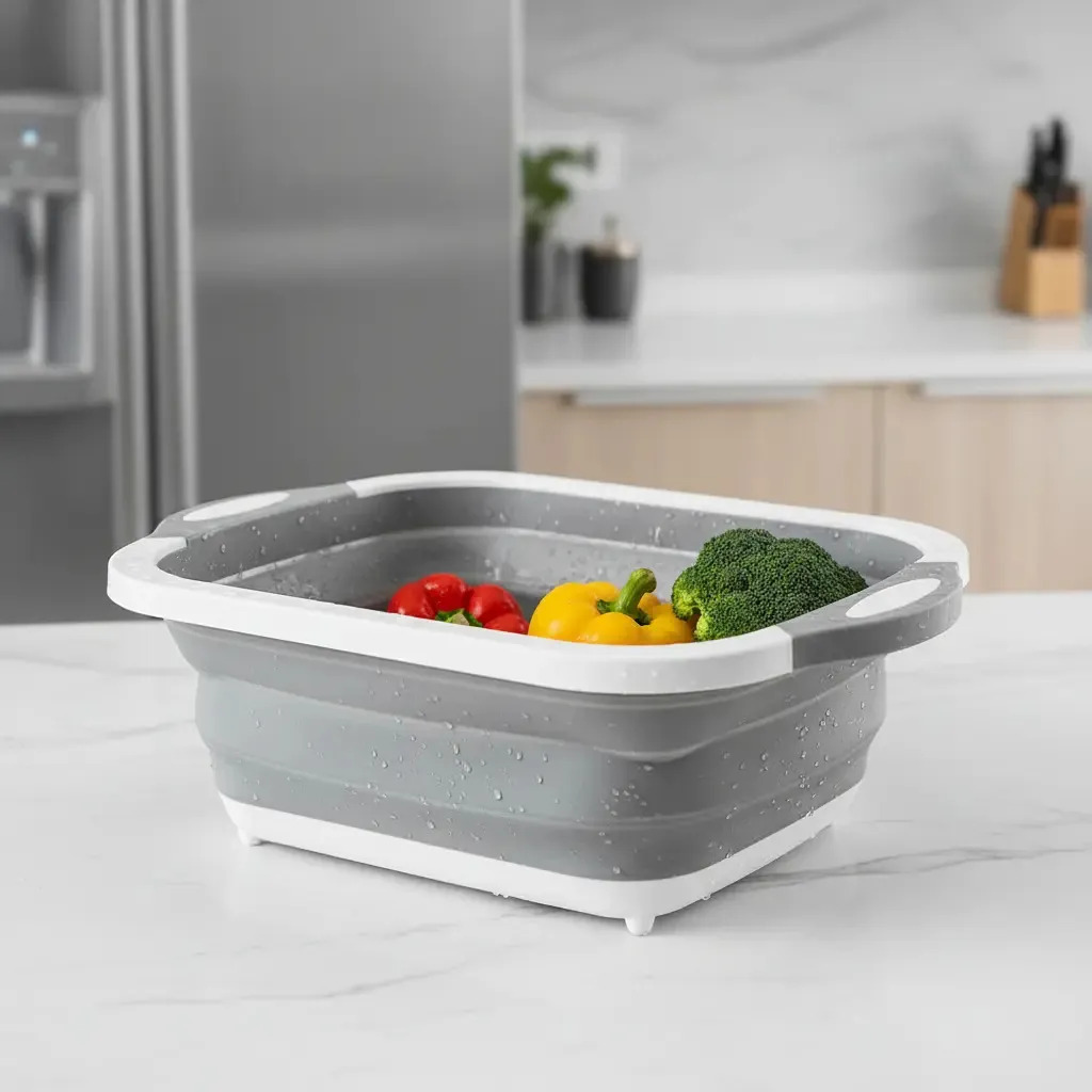 Bacia De Silicone Retrátil Expansivel Lavar Legumes Frutas