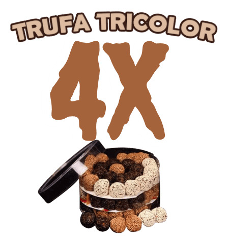 Paquete De 4 Estuches Trufa De Chocolate Tricolor 72 Pzas.