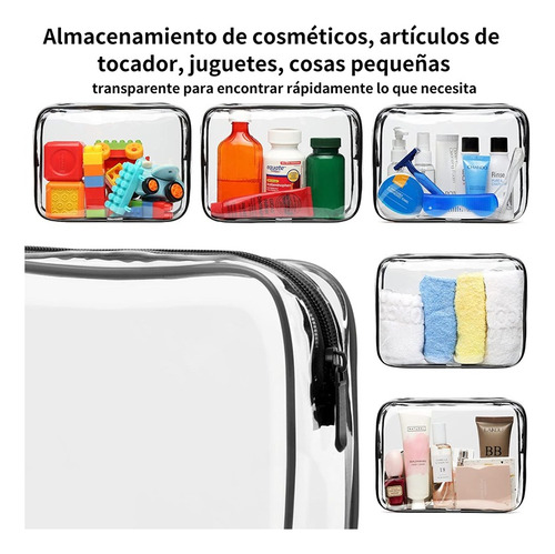 Kit De 6 Neceser Cosmetiquera, Transparente De Viaje