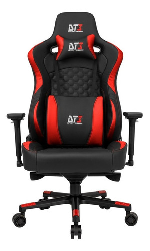 Cadeira de escritório DT3sports Rhino gamer ergonômica  preta e vermelha com estofado de couro sintético