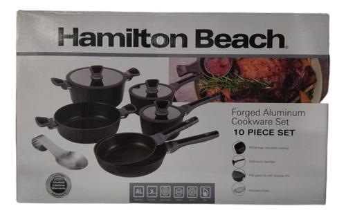 Bateria De Cocina Hamilton Beach  10 Piezas Aluminio Forjado