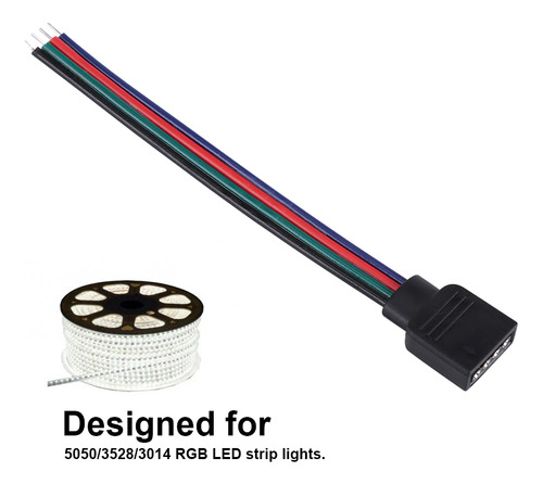 20 Cables Conectores De 4 Pines Para 5050/3528/3014 Rgb