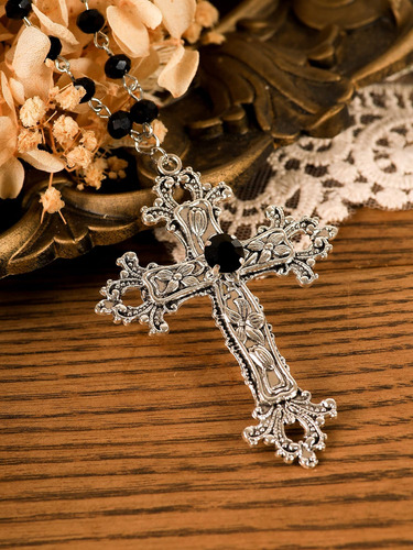 Collar Gótico Sacina, Collar De Cruz En Capas Para Mujer, Co