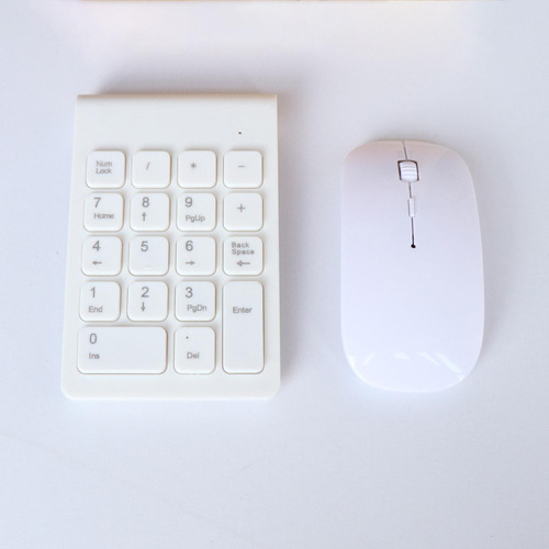 Mini Teclado Numérico 2.4g Branco Branco 133x128x22mm
