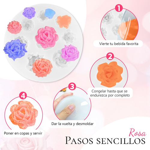 2pzs Moldes Silicona Flores Rosa Para Resina Velas Chocolate