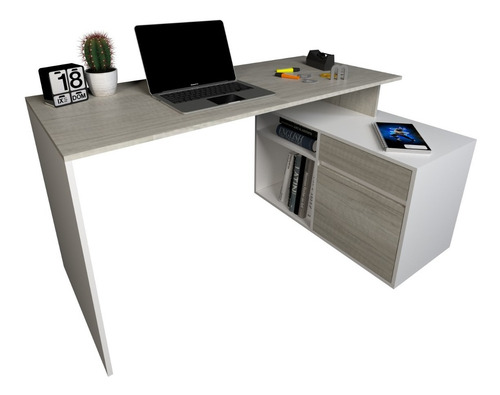 Imagen 3 de 8 de Escritorio Mesa De Pc Organizador Con Mueble Bajo Cod. 3048