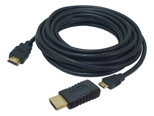 Cabo Mini Hdmi De 5 Mt P/ Passar Hdmi Conduite Fio Black