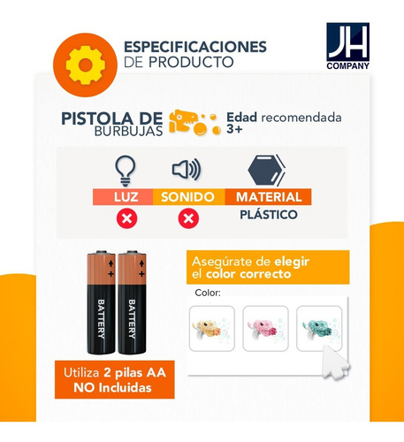 Imagen 8 de 8 de Pistola De Burbujas Automatica Para Niños Juguete Bubble Gun