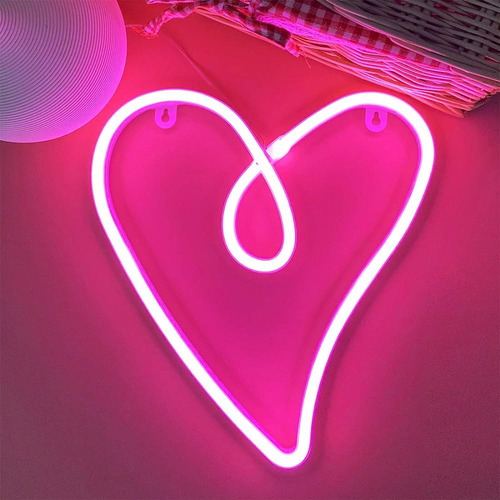 Love Heart Neon Light Regalo De San Valentín Para Niños O El