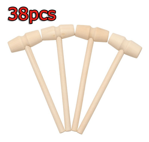 38 Piezas Mini Martillo De Madera Beat De Juguete De Diy Pal