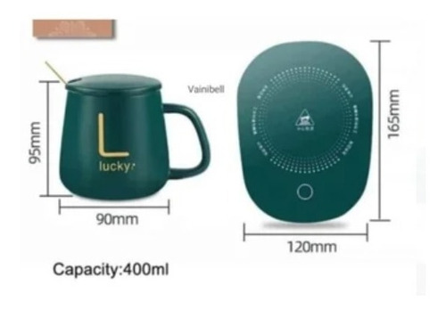 Imagen 7 de 10 de Calentador Eléctrico De Vidrio Templado Taza + Cuchara + Pad