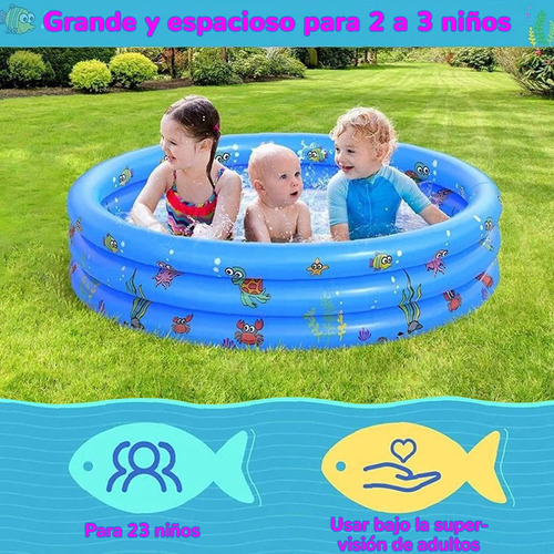 Alberca Inflable Infantil Redonda 130x40 Cm Azul