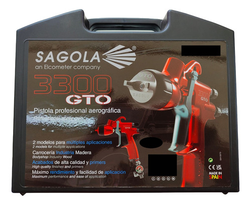 Pistola De Gravedad Sagola 3300 Gto 1.3mm Tech Maletin