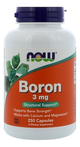 Boron Quelato 3mg 250 Capsulas Now Foods Importado Eua