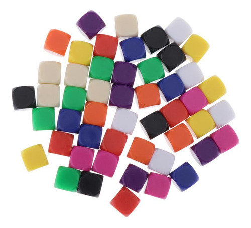 50pieces Square Edge Dados En D6 Six Sided Rpg Gaming Gift