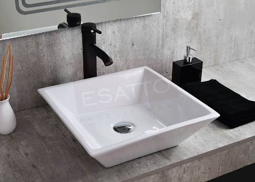 Lavabo de baño de sobreponer Esatto Econokit Maya N blanco