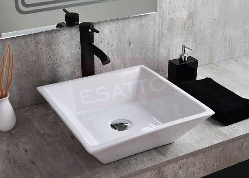 Lavabo de baño de sobreponer Esatto Econokit Maya N blanco 