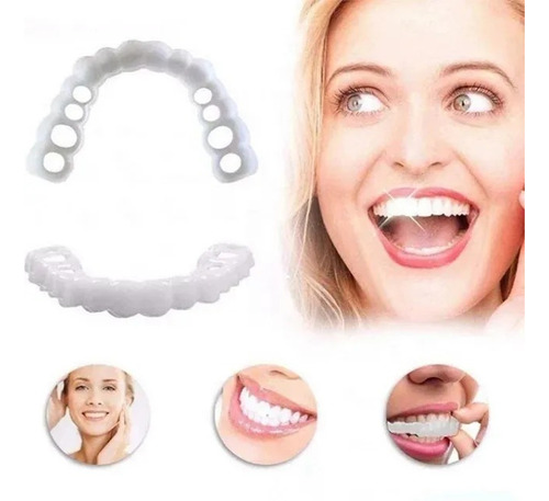 Br 1 Par De Dentes Cosméticos Temporary Smile Fit Indent