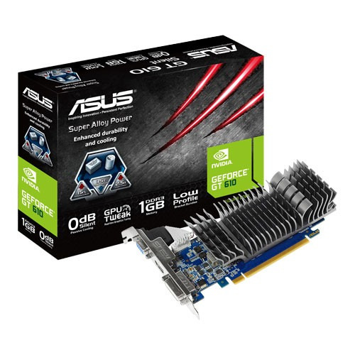 Asus Aceleradora Grafica Vga Geforce Gt610 1gb Hdmi Low Prof