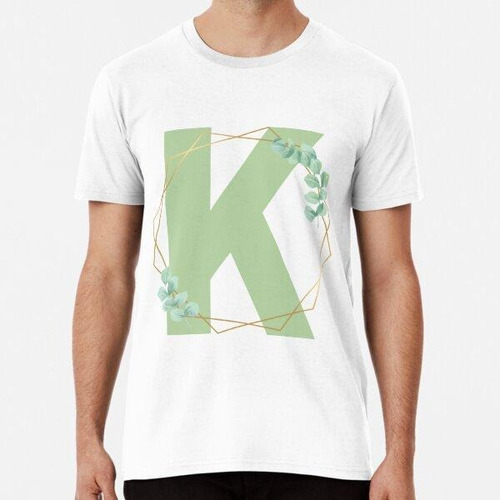 Remera The Letter K Sage Green Decorative Lettering With Gol