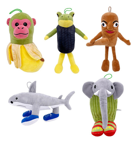 5pc Tung Tung Tung Sahur Tiburón Muñecos De Peluche Italiano