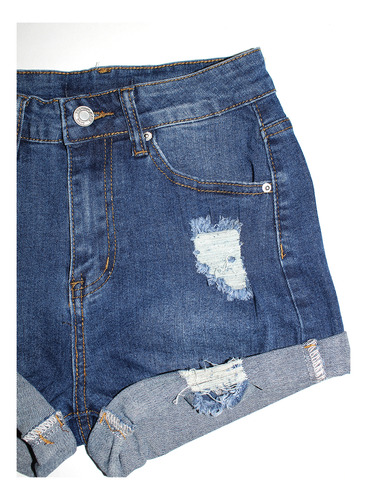 Short Mezclilla Stretch Mujer Cintura Alta Verano