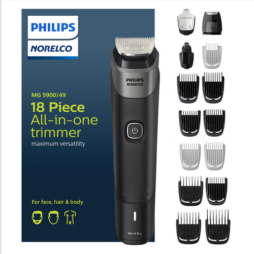 Philips Norelco Multigroom Serie 5000 18 Piezas, Cara De Bar 110v
