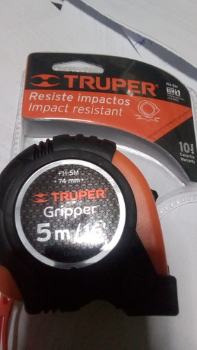 Wincha 5m X 19mm Griper Metros Y Pulgada Truper Anti Impacto