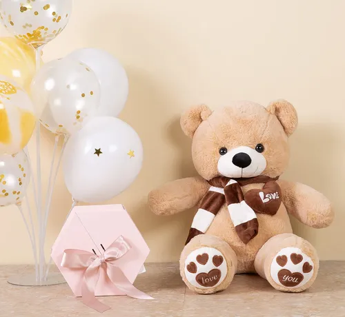 Oso De Peluche Yunnasi Grande Con Bufanda De 80 Cm, Barra Li