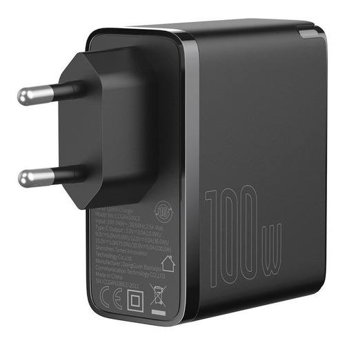 Imagen 2 de 10 de Cargador Rápido Baseus Gan2 1c 100w Con Cable Usb-c