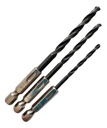 Imagem 3 de 3 de Kit 3 Peças Brocas Hss Revestidas De Titanium