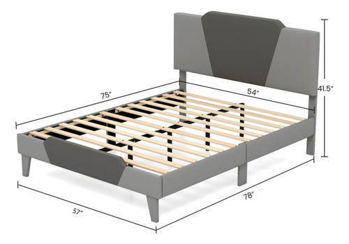 Base De Cama De Lujo En Terciopelo Con Cabecero Alto