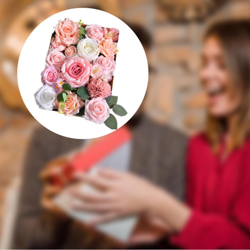 Flores Artificiales Decoración Craft Bouquet Flores Con