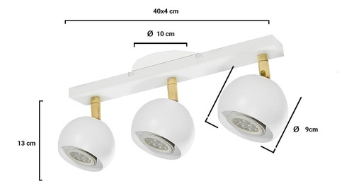 Imagen 3 de 10 de Lampara Barral Aplique Techo Moderna Led 3 Luces Living Can