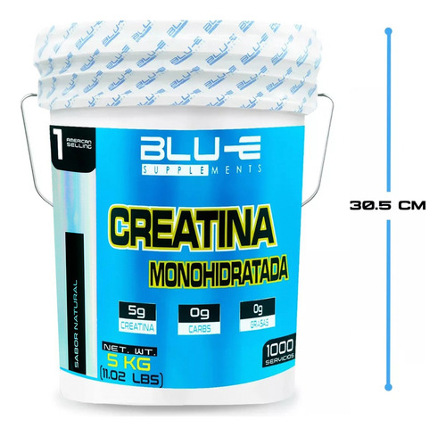 Creatina Monohidratada Blu-e Supplements 5 Kg 1000 Servicios Natural