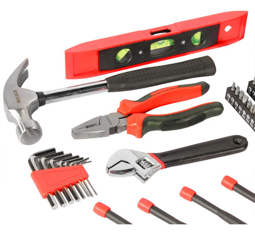 Herramientas Profesional 134 Pz Pack Estuche Portatil Color Rojo