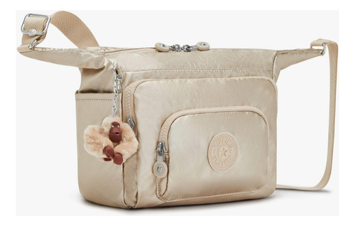 Cartera Kipling Crossbody Original Dorado Lisa Níquel Dorado