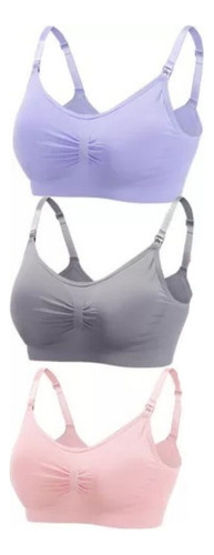 3pcs Bras Ropa Interior De Lactancia Sin Llantas Para Mujer