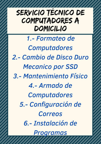 Servicio Técnico De Notebooks Computadores A Domicilio