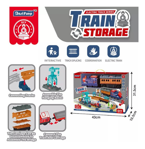 Imagen 4 de 5 de Pista De Tren Locomotora Electrico Juguete Para Niños
