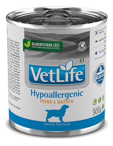 Ração Úmida Para Cães Hypoallergenic Peixe 300g - Vet Life