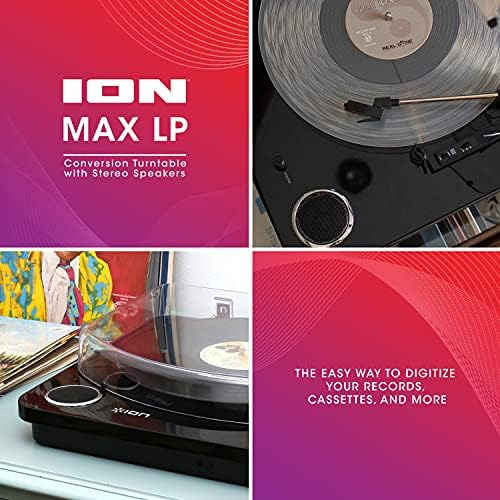 Ion Audio Max Lp Negro | Tocadiscos De Conversión De Vinilo