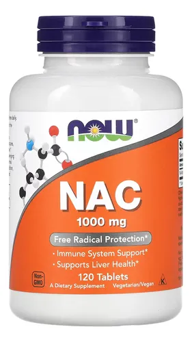 Now Foods Nac N-acetilcisteína 1000mg 120tabs Sabor Nd | Frete grátis