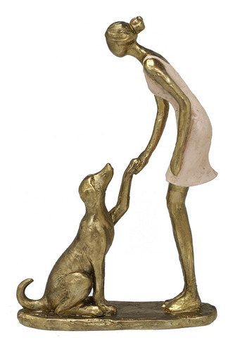 Escultura Mulher E Cachorro Um Laço De Amor E Lealdade