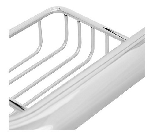 Barra Seguridad Curva Para Baño Con Jabonera 55 Cm Cromado